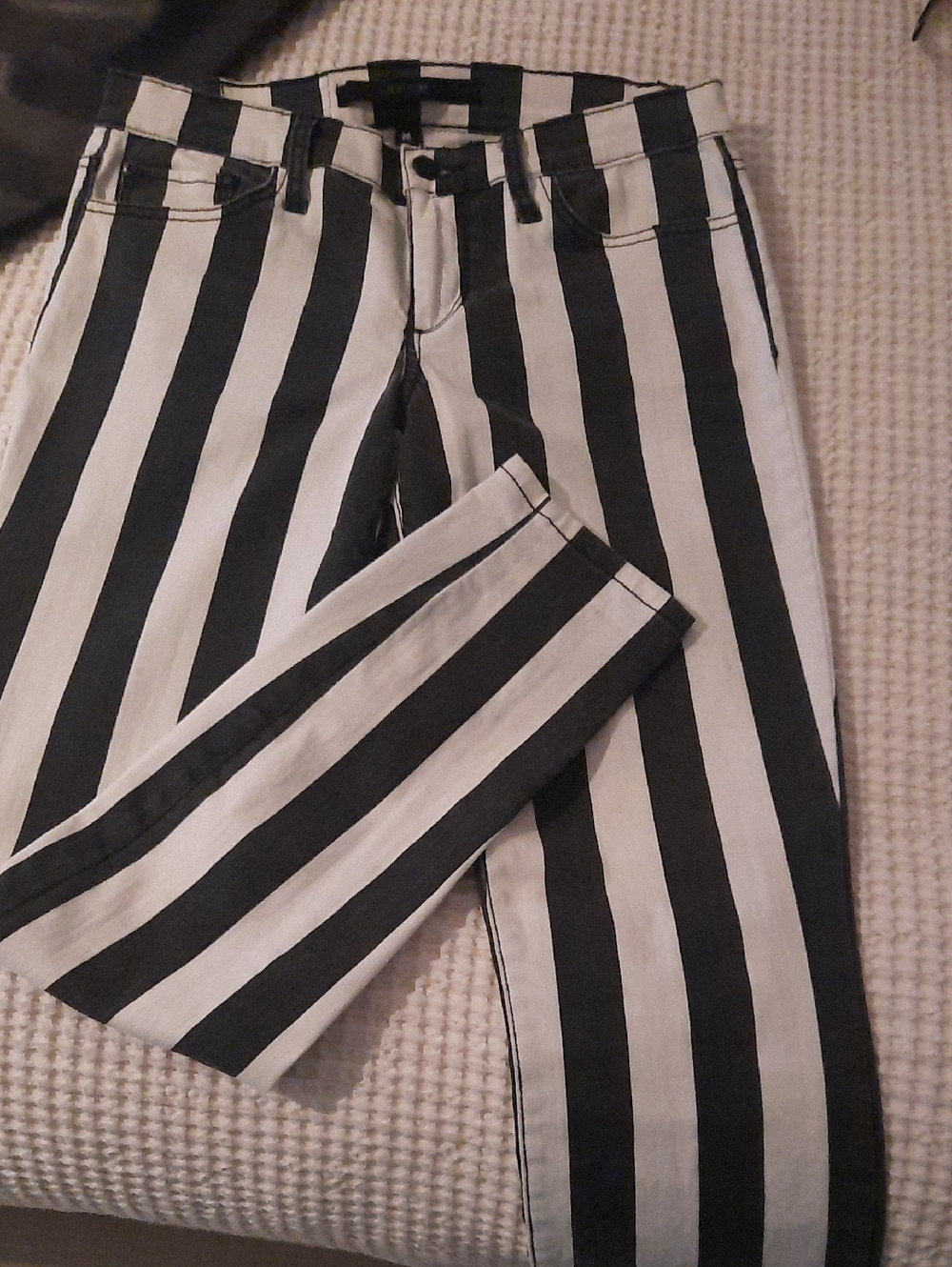 Joe's Jeans Black and White Vertical Stripe Chinos